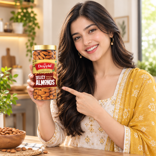 Drapple Select Premium Almonds (Badam) – 450 g Jar