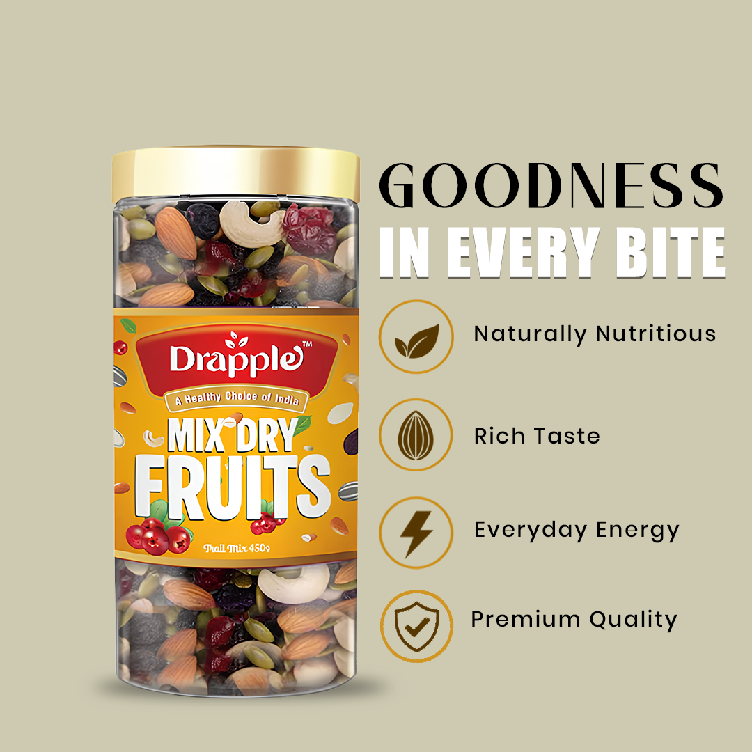 Drapple Premium Mixed Dry Fruits – 450 g Jar