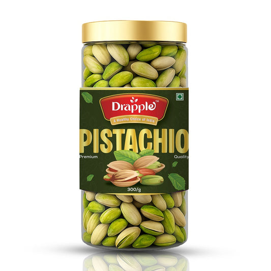Drapple Premium Pistachios – Healthy Crunchy Pistachio Nuts (300g Jar)