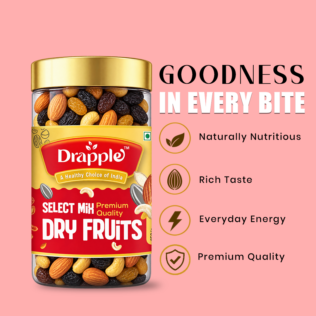 Drapple Select Premium Mixed Dry Fruits – 450 g Jar