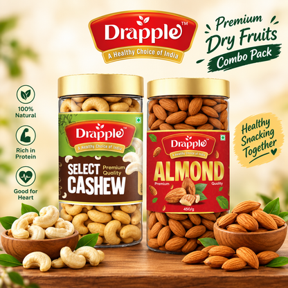 Drapple Premium Almonds (Badam) & Cashews (Kaju) Combo